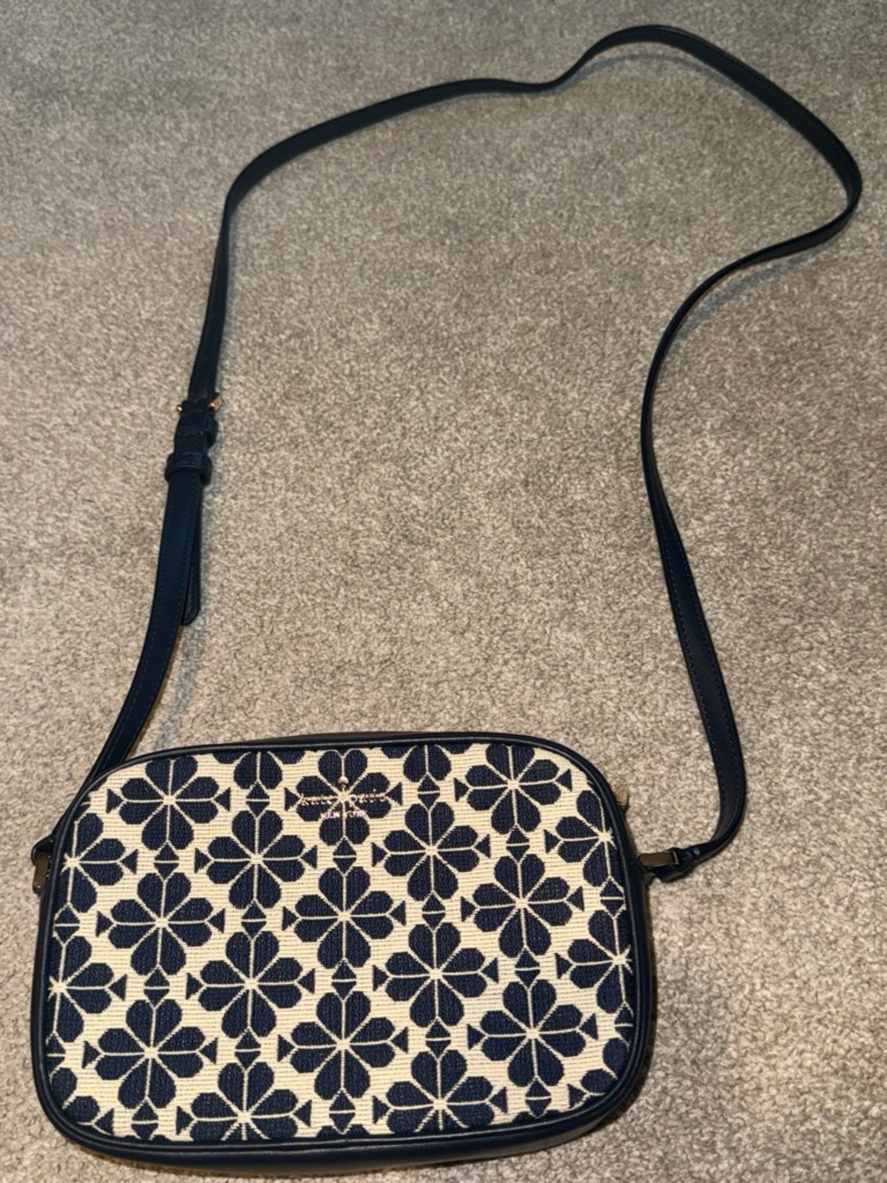 Kate Spade Navy and Cream Floral Crossbody Bag